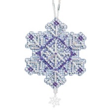 Amethyst Crystal Beaded Counted Cross Stitch Ornament Kit Mill Hill 2012 Blue