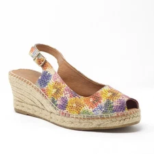 Toni Pons Carol Espadrille Wedge Slingback Sandal Floral Multicolor Size 41 / 10