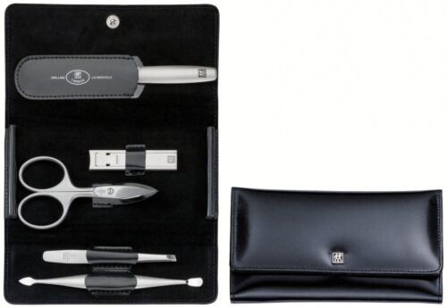 Zwilling Twinox Manicure Set 5-teilig IN Black Leather Case 97101-004 Stainless - Picture 1 of 4
