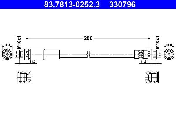 ATE 83.7813-0252.3 Bremsschlauch FüR Audi-image