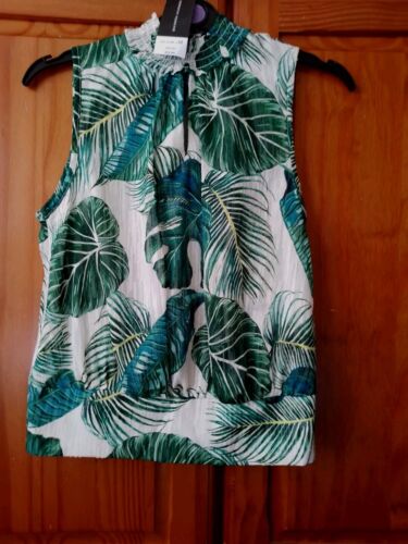 BNWT Dorothy Perkins Leaf Printed Summer Top Size 12 - Picture 1 of 4