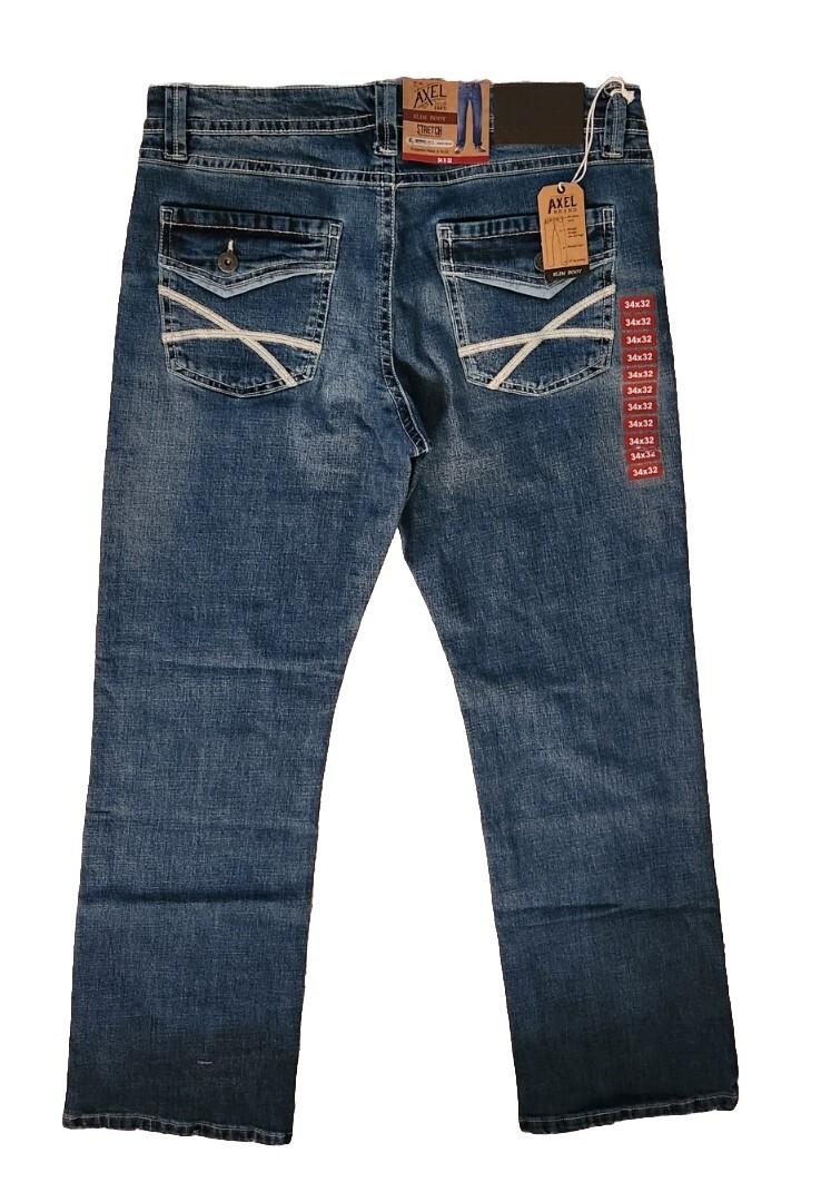 Axel Men's Slim Boot Cut Stretch Pocket Denim Jean 34Wx32L