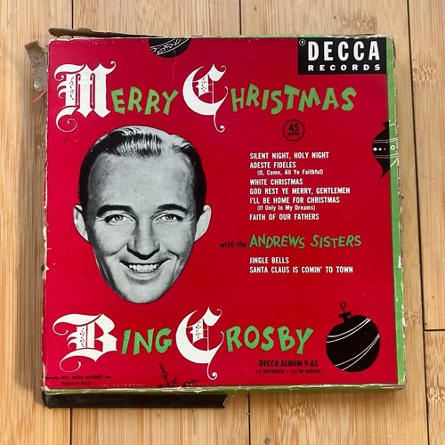 BING CROSBY Merry Christmas 4x 45 BOX SET (Decca) 1950 ANDREWS SISTERS complete - 第 1/6 張圖片