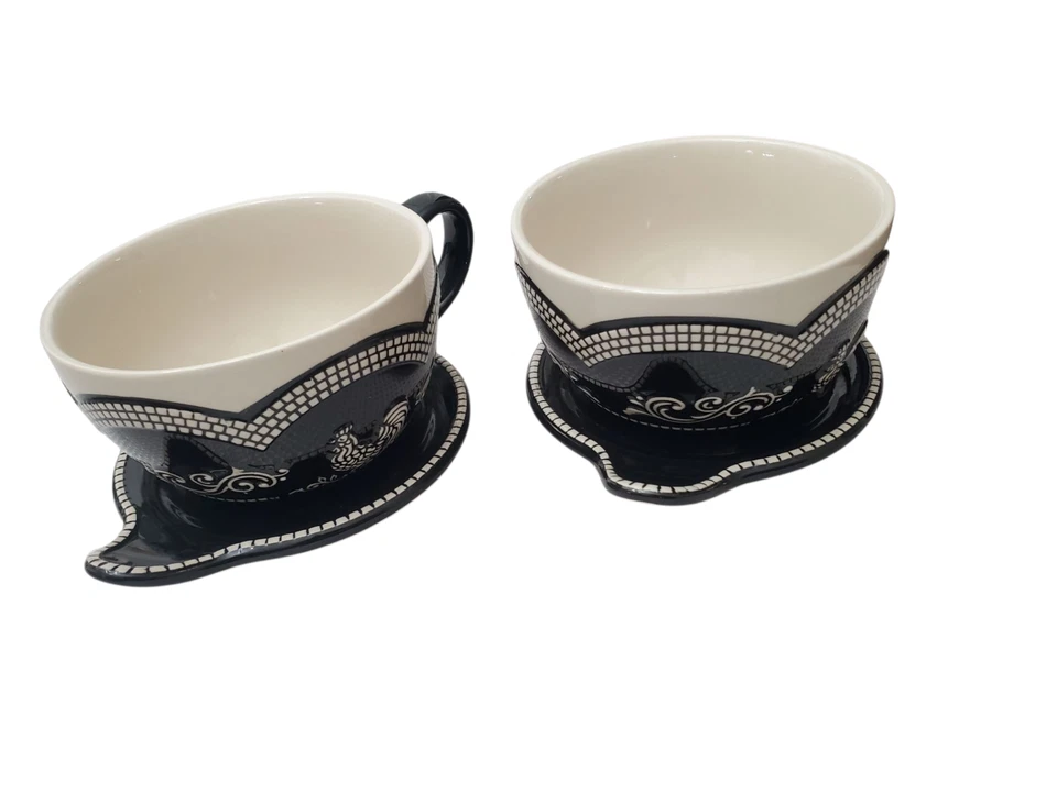 TEMP-TATIONS 2 件套 DOODLE DOO 黑色 ROOSTER 22 盎司 SOUP MEAL MUGS 带盖 IT TRAY — 第 2/4 张图片