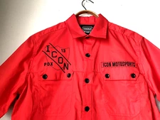NEW ICON Kingsley Team Shop Motorsports Portland PDX Red Shirt M NWT