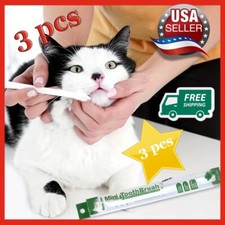 3 Pcs Nontoxic PetsToothbrush, Eliminate Bad Breath &Keep Your Dog's Teeth Clean