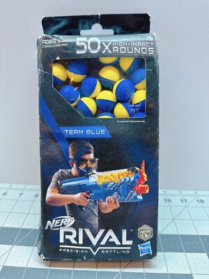 Hasbro Nerf Rival 50X Team Blue High Impact Rounds Yellow Blue NEW