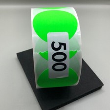 2 Inch Dot Green Color Code Labels, Round 500 Stickers Per Roll Blank