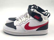 Big Kid's Nike Court Borough Mid 2 White/Black-University Red CD7782 110 - 6.5