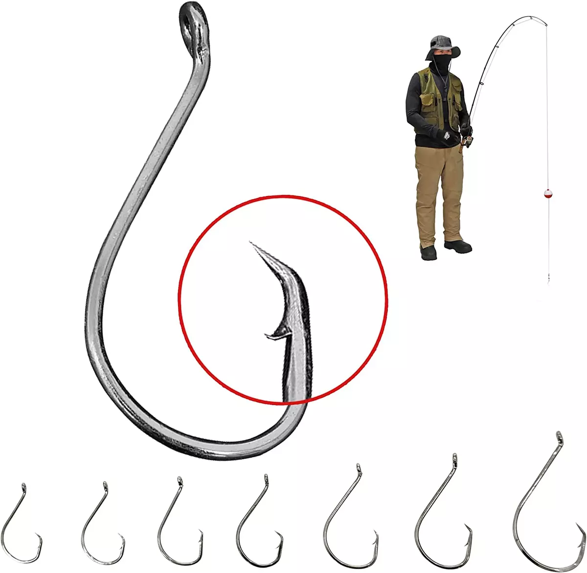 Fishing 120 Large Hooks Saltwater Catfish Assortment Hook