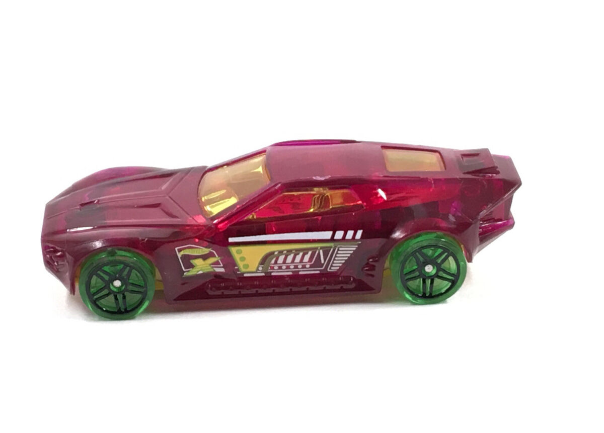 Hot Wheels Bullet Proof Mattel 2015 Toy Car Pink With Green Wheels