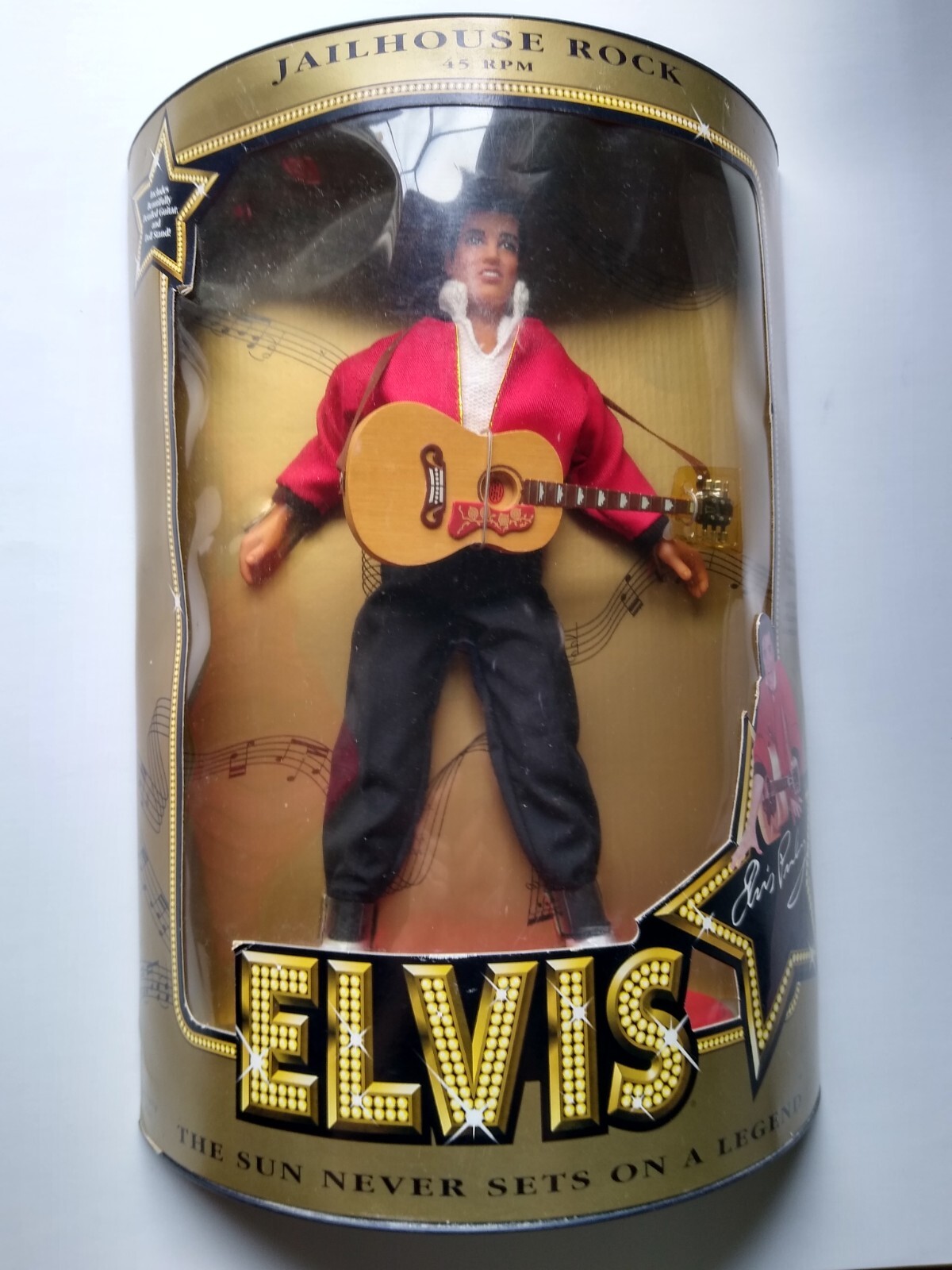 Elvis Presley Jailhouse Rock & Roll 45 RPM Doll w/ Guitar 1993 Hasbro 9146 King