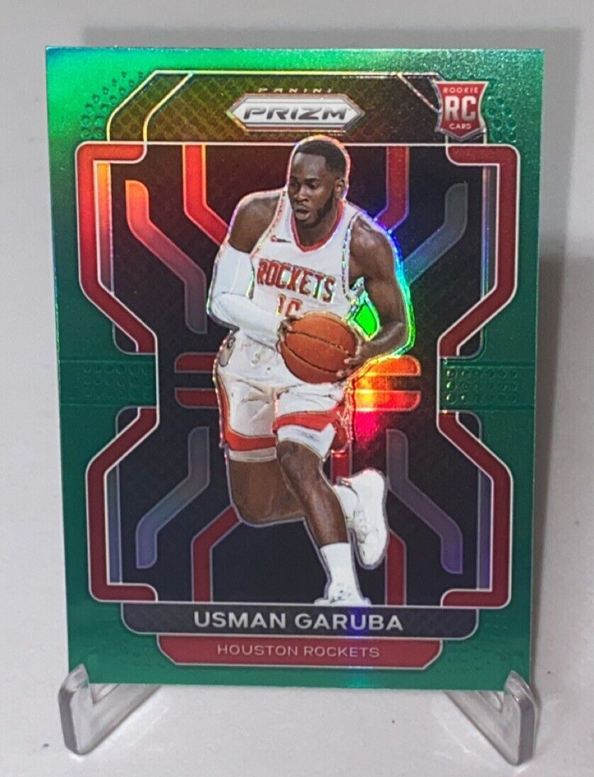 2021-22 Panini Prizm Usman Garuba RC Rookie Green Prizm #321 Houston Rockets