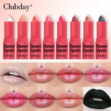 Diamond Shiny Lipstick Black Pink High-Coverage Glass Glitter Metallic Lip Stick