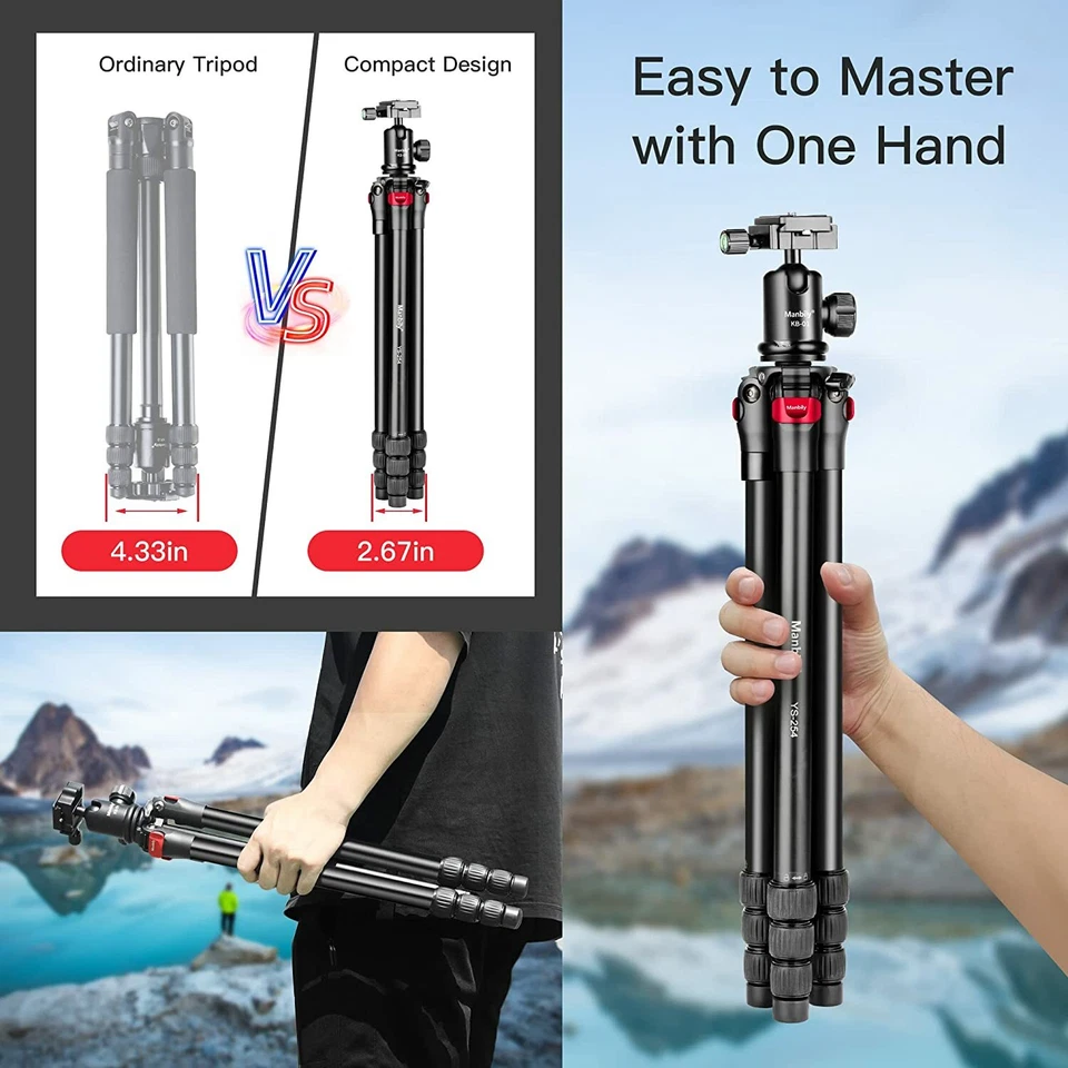 Manbily 360° Ball Head Aluminum Alloy Camera Tripod  for Mobile Phone Camera  - Image 4 of 4