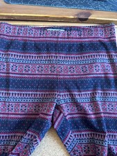 New Look; Ladies Leggings. Red, Grey  Navy Pattern. UK size S.