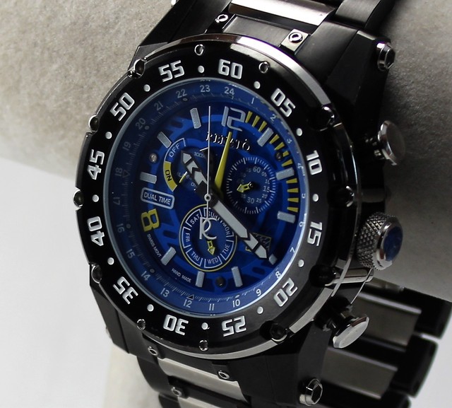 Renato Men's Buzo Extreme Watch, Swiss ISA 8173, Blue Dial, Black IP