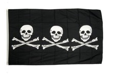 Fahne Pirat 3 x Totenkopf Flagge Piraten Hissflagge 90x150cm