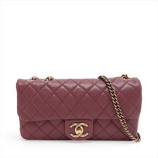 Chanel Matelasse Lambskin Single Flap Single Chain Bag Bordeaux Gold Metal Fitti