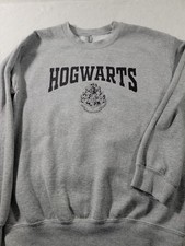 Hogwarts Crew Neck Gray Sweatshirt Long Sleeve Men's Small