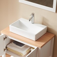 Bathroom Vessel Sink Ceramic Vessel Sink Vanity Basin Rectangular White