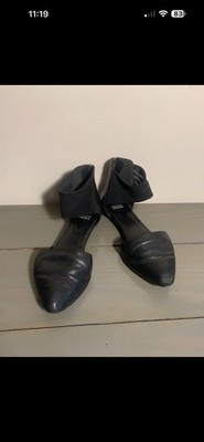 Eileen Fisher Allot Tumbled Leather Flat Mesh ankle strap Size 7 1/2