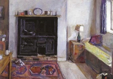 Postcard Anthony Eyton "A Kitchen Range" c1984 Royal Academy London MINT