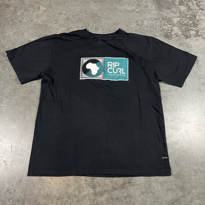 Rip Curl South Africa T Shirt Mens XXL Black Beach Surf Preowned