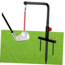 Poen 1 Set Golf Swing Trainer Training Iron Practice Swing Groover with 3 Black