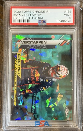 2020 Topps Chrome Max Verstappen #159 Sapphire Edition Aqua 36/99 PSA 9