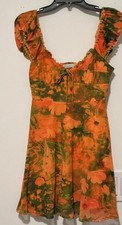 Urban Outfitters Audrey Floral Dress Elasticized Sleeves/Smocked Back/Lined Sm