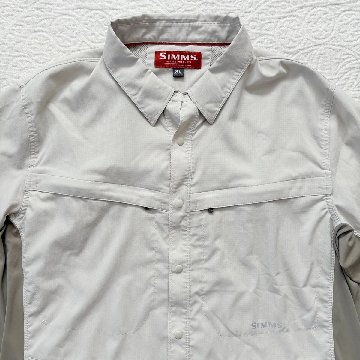 Camisa de pesca Simms Bugstopper Intruder Bicomp para hombre, hueso XL