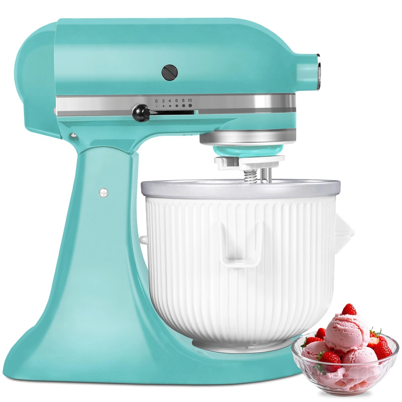 Ice Cream Maker Attachment for KitchenAid Stand Mixer, Standard, White