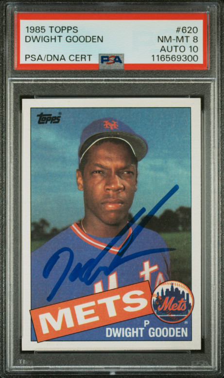 1985 Topps Dwight Gooden Signed Rookie Baseball Card Certified PSA 8 DNA 10 Auto