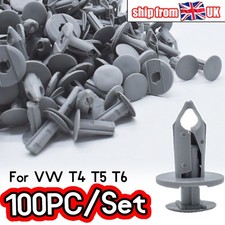 100x Longer Long Trim Panel Clips Grey Carpet Lining For VW Transporter T4 T5 T6