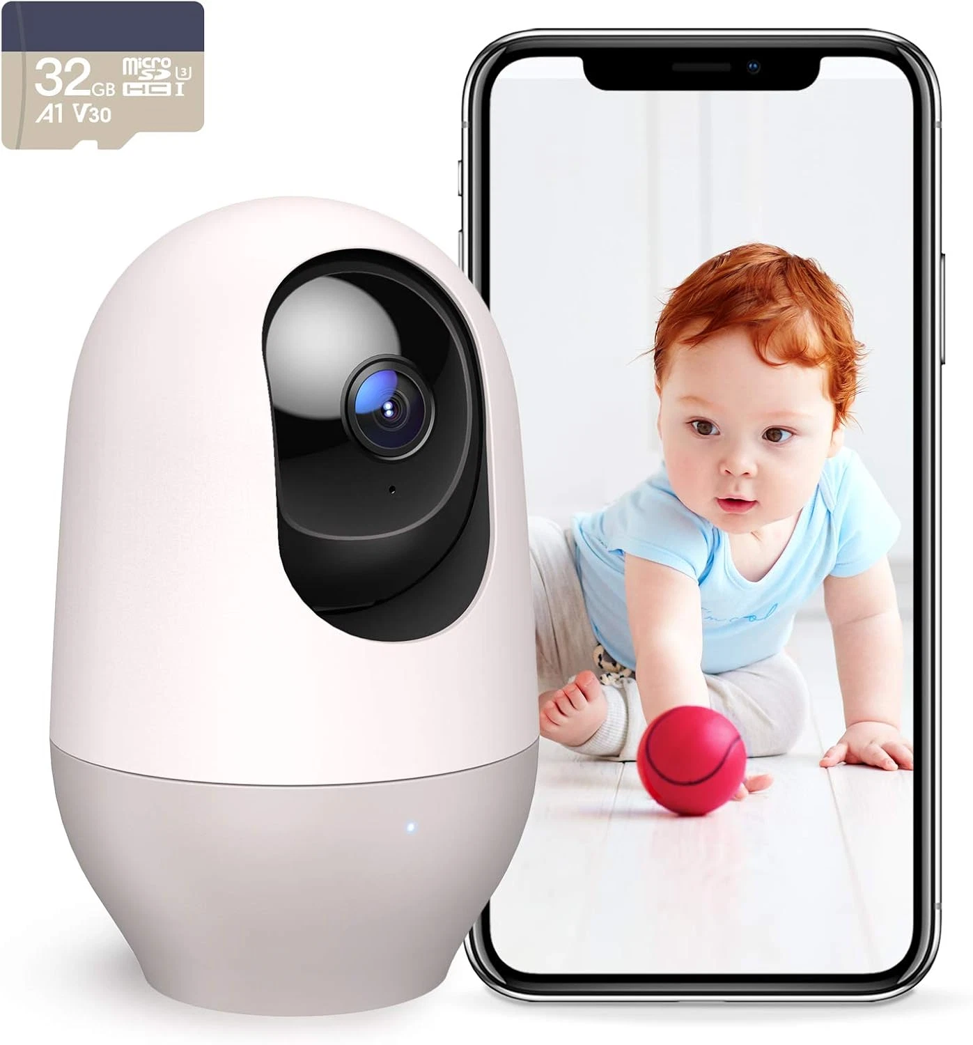 360° WiFi Baby Monitor with Night Vision, AI Motion Tracking & Two-Way Audio