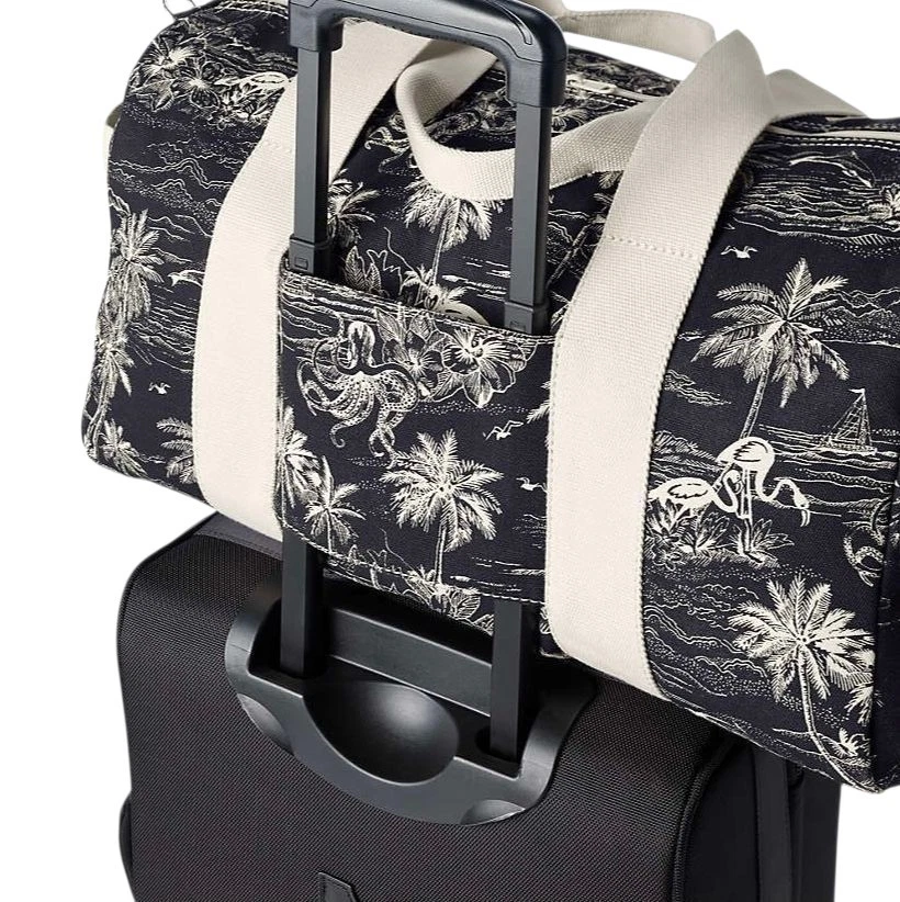 Lands End Canvas Weekender Travel Duffel Bag - Black Tropical Tolie New (B3) - Image 4 of 4