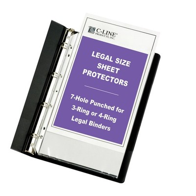C-Line Top Loading Heavyweight Poly Sheet Protectors Clear Legal Size 14 X 8.5