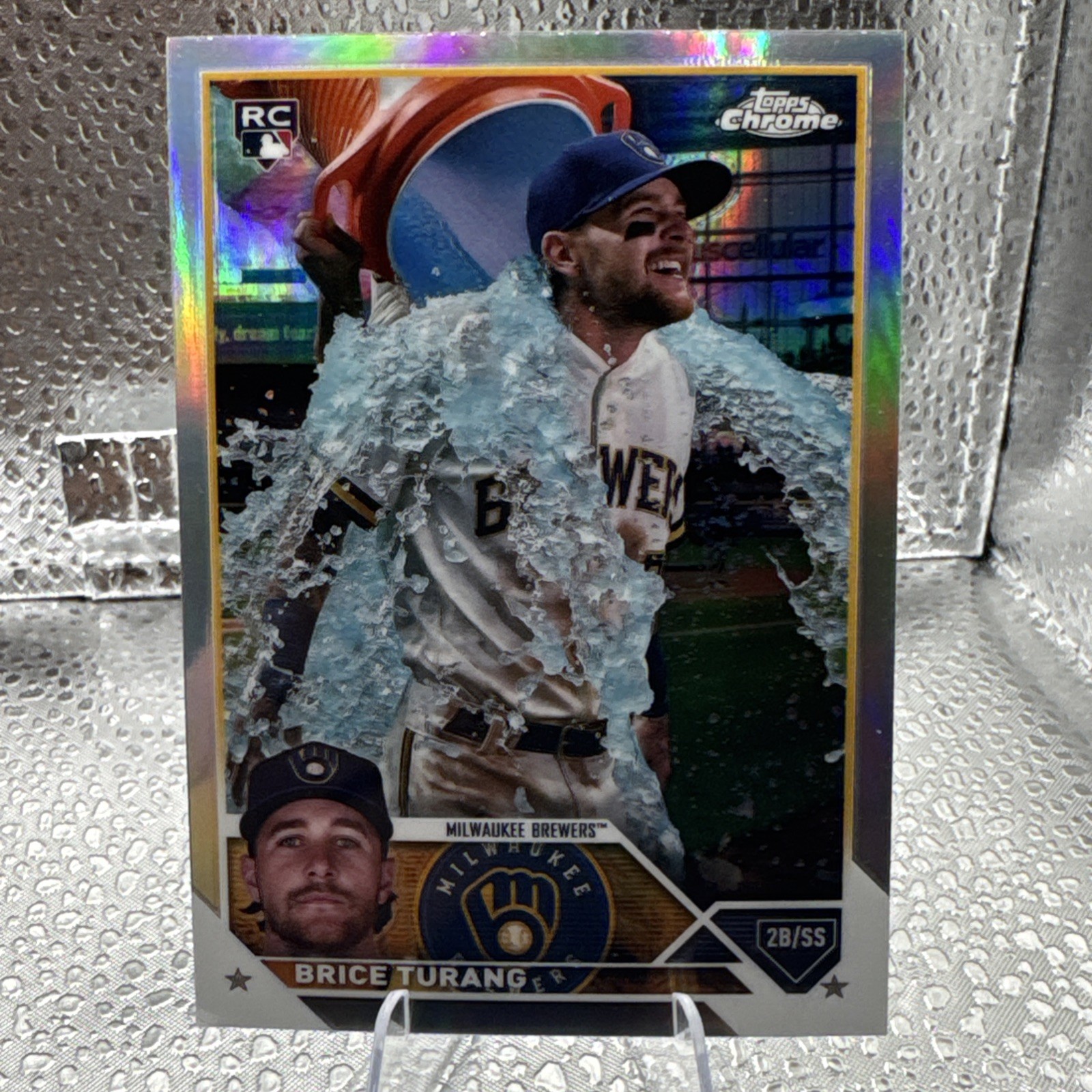 2023 Topps Chrome Update Brice Turang USC119 RC SP Variation Milwaukee Brewers