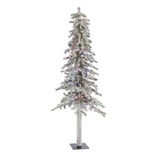 Vickerman 84" Plastic Alpine Artificial Christmas Tree with LED Lights in White