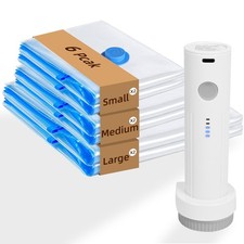 TOUYINGER Travel Vacuum Bags with Rechargeable Pump,6 Pack White