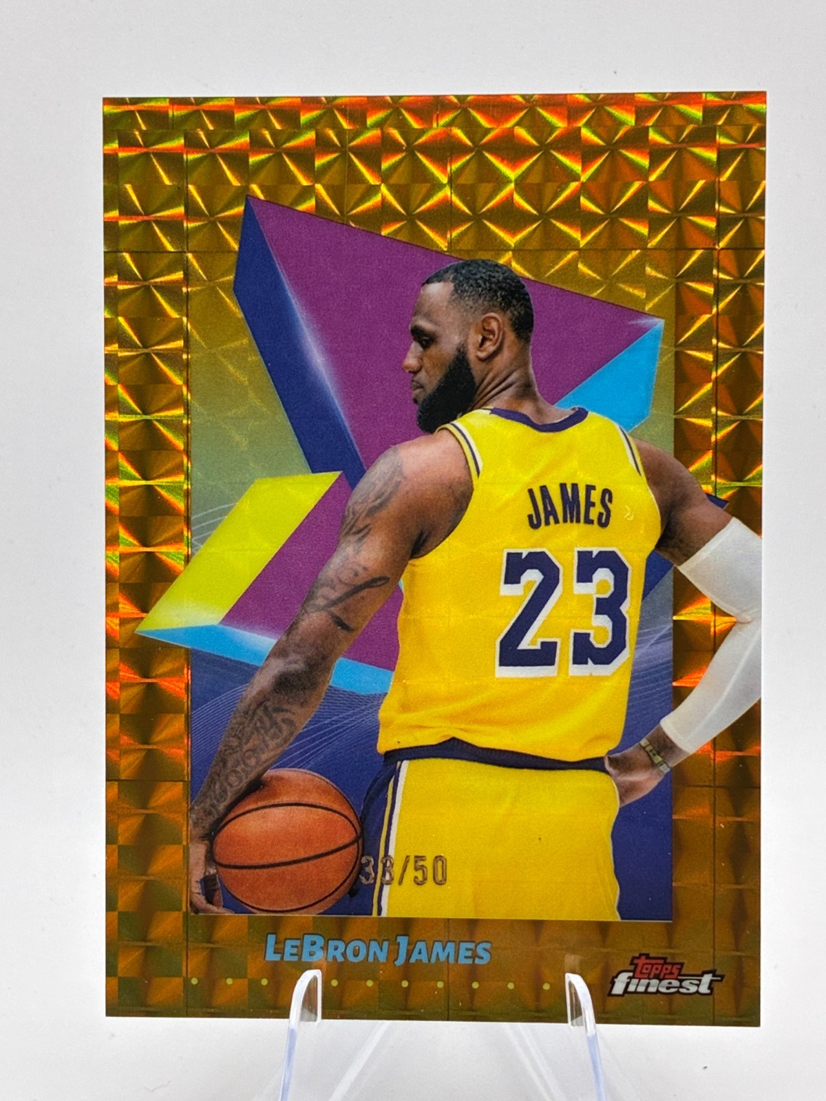 2024-25 Topps Finest - LeBron James #45 Gold Geometric Refractor /50