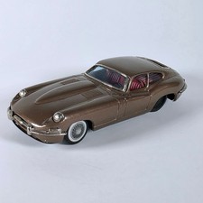 Bandai Tin   Jaguar XK-E Gold / Brown Sports Car   8.5"   Friction Toy   Japan
