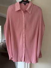 New Ladies PRETTY LITTLE THING Pink Pleated Shirt Dress New Size 16 BNWOT- PLT