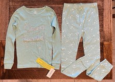 Carters Girls 2-Piece Pajama Set  Lt. Blue Top  Pants  Size 8