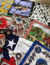 Lot of 25 Vintage Southwest Western Cowboy Aztec Bandana 50/50 Handkerchief USA