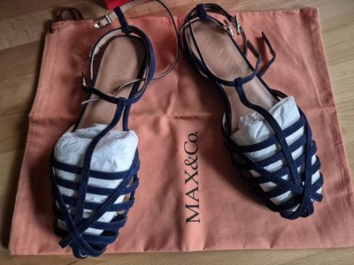 Max & Co Schuhe Schlingen  Sandale Modell LILA Gr. 37 navy blue OVP 