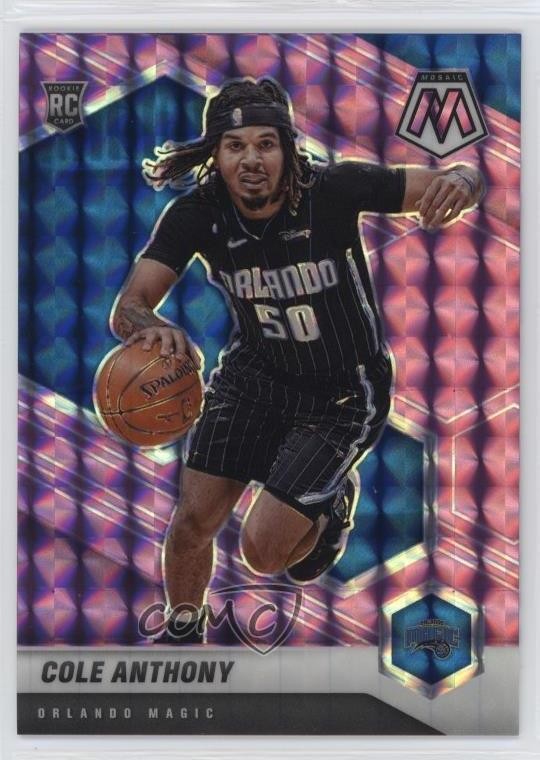 2020-21 Panini Mosaic Purple Prizm 21/49 Cole Anthony #207 Rookie RC 1f8v
