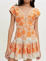 Maje Kleid Orange Bestickt Gr. Fr 36 S Damen Minikleid MFPRO02443