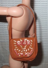 PURSE 2024 MATTEL MY SCENE DOLL BROWN FAUX LEATHER FLOWER ACCENT ACCESSORY